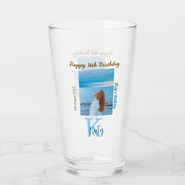 Vattenblått brunt lycklig 16-årsfoto namn glaskopp (Framsida)