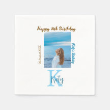 Vattenblått brunt lycklig 16-årsfoto namn