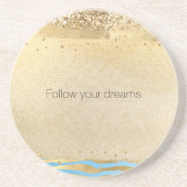 Vattenblått Glitter-konfetti-animaliskt Guld       Underlägg