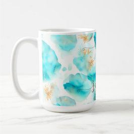 Vattenblått golden kaffemugg