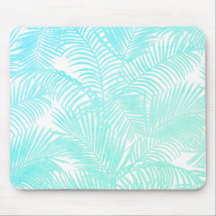 Vattenblått mint-gradient tropiska handflatan-blo musmatta