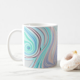 Vattenblått mint grönt lilax lila pastellregnbåge kaffemugg