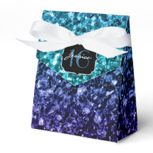 Vattenblått Ombre glitter sparkles Sweet 16