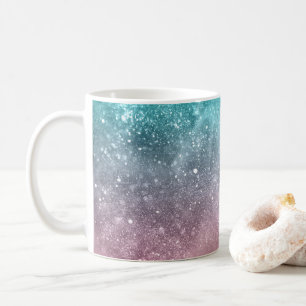 Vattenblått Rosa ombre sea galaxy abstrakt Kaffemugg