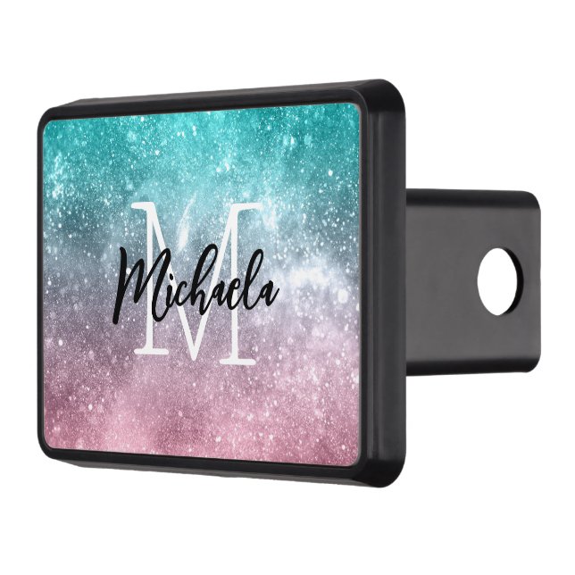 Vattenblått Rosa ombre sea galaxy abstrakt Monogra Dragkroksskydd (Vänster)