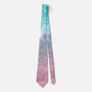 Vattenblått Rosa ombre sea galaxy abstrakt Slips