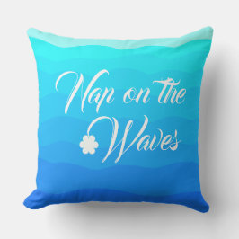 Vattenblått tropiskt sommarvattensfärgat konstnärl kudde