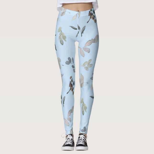Vattenblomma Löv Leggings (Framsida)