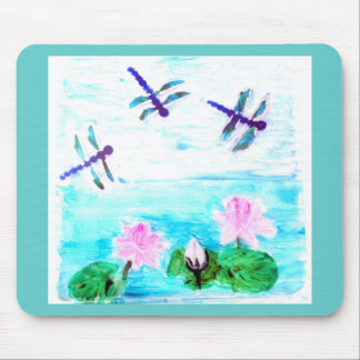 Vattenblommor målar med Dragonfly Musmatta
