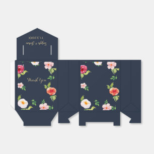 Vattenblommor och guld bröllop presentaskar