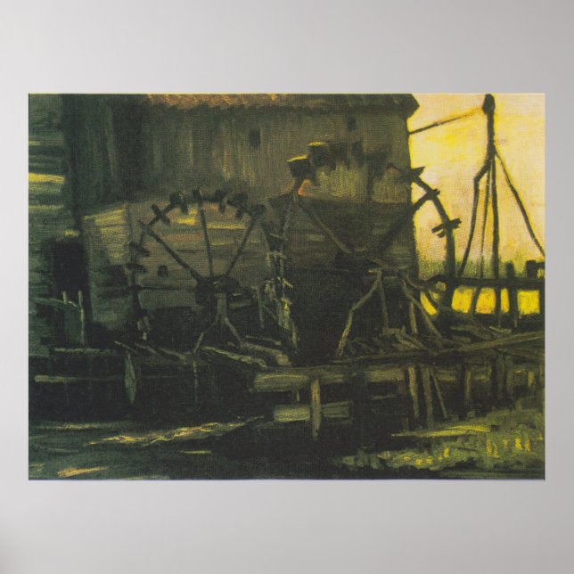 Vattenbruk i Gennep 3 | Retro Stil Art Poster (Framsidan)