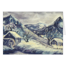 Vattenbruk i vintermonterat liggande landskapskort OBS kort