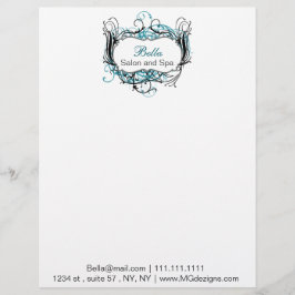 Vattenbruk, svart och vit Chic Affärsbrev Brevhuvud