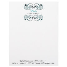 Vattenbruk, svart och vit Chic Affärsbrevhuvud