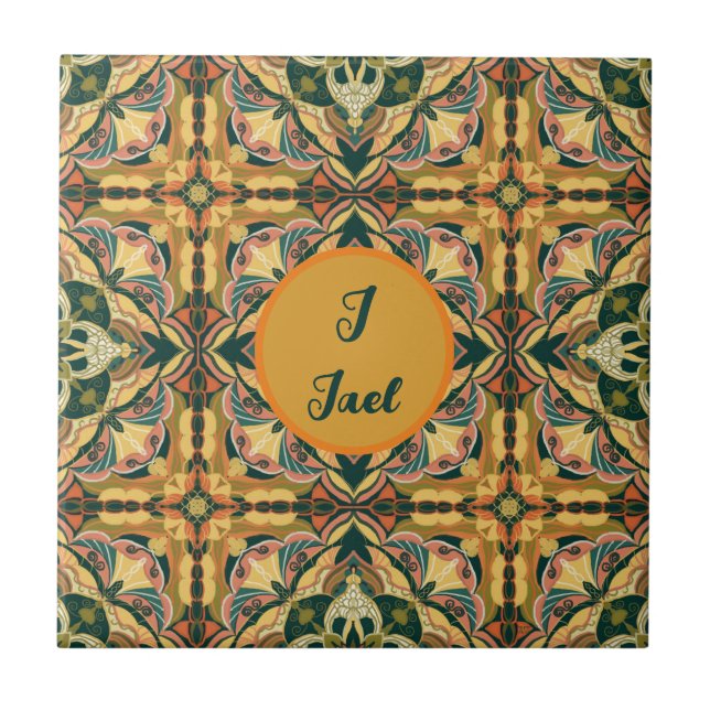 Vattencolor Azulejo Spansk Personlig Tile Kakelplatta (Framsidan)