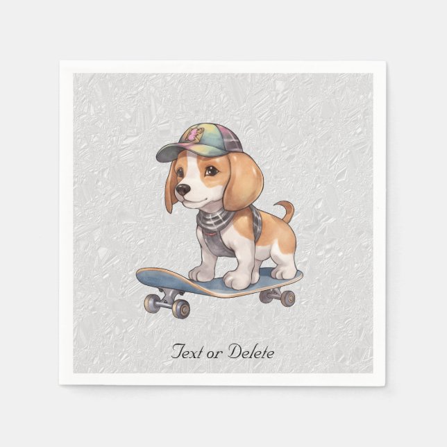 Vattencolor Beagle Napkins Pappersservett (Framsidan)
