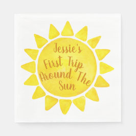 Vattencolor Boho 1:a födelsedagsnapkins - första R Pappersservett