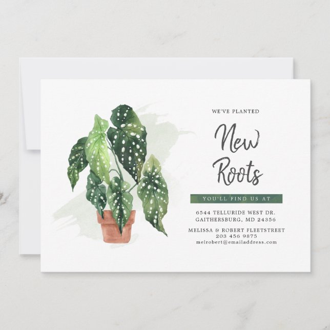 Vattencolor Boho Flytta Announcement (Framsida)