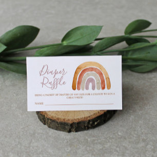 Vattencolor Boho Rainbow Baby Shower Raffle Tilläggskort