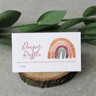 Vattencolor Boho Rainbow Baby Shower Raffle Tilläggskort