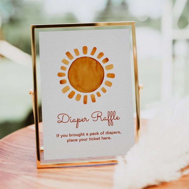 Vattencolor Boho Sunshine Baby Shower Diaper Raffl Poster (Skapare uppladdad)