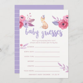 Vattencolor Boho Tribal Baby Shower Guessing Game Inbjudningar
