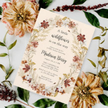 Vattencolor Boho WildblomBaby Shower