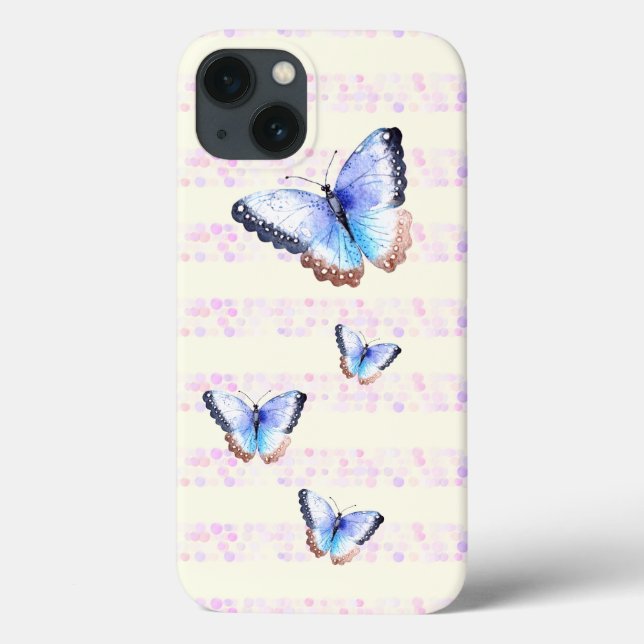 Vattencolor Butterflies på Bokeh Light Rand (Baksida)