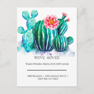 vattencolor Cactus home flytta Vykort