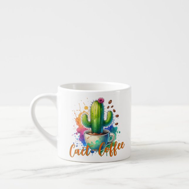 Vattencolor Cactus som kärlek kaffe Espressomugg (Vänster)