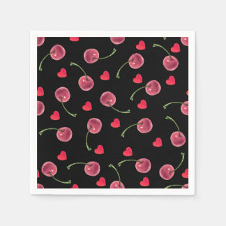 Vattencolor Cherry Heart Pappersservett