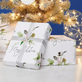 Vattencolor Chickadee Bird Nature Art Presentpapper