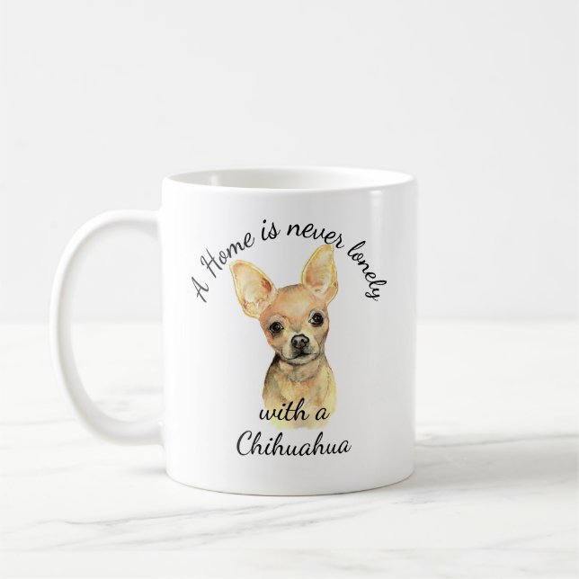 Vattencolor Chihuahua Hund Pet Animal Kaffemugg (Vänster)