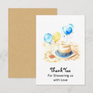 Vattencolor Cowboy Spirit Baby Shower Tack Kort
