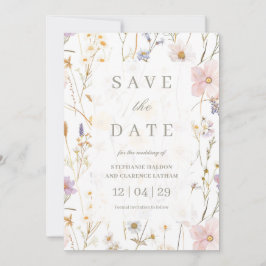 Vattencolor Daety Flowers Bröllop spara datum Inbjudningar