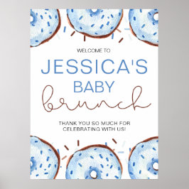 Vattencolor Donuts Baby brunch Shower Poster