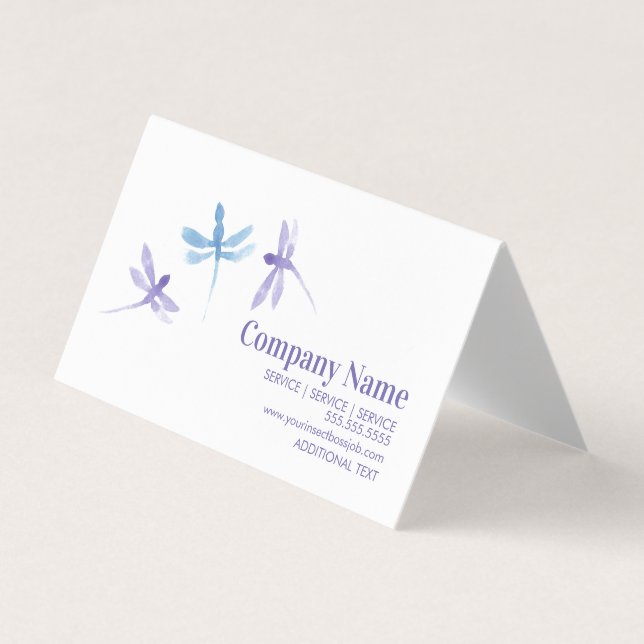 Vattencolor Dragonfly Hand Painting Company Visitkort (Framsida)