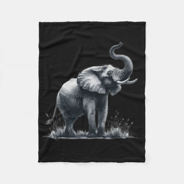 Vattencolor Elephant Wildlife Animal Nature Art Fleecefilt (Framsidan)