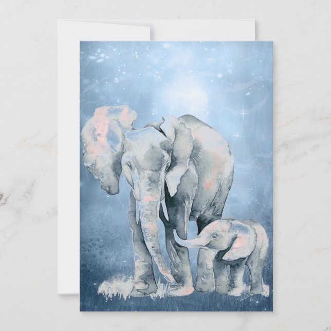 Vattencolor Elephant Wildlife Nature Animal Art (Framsida)