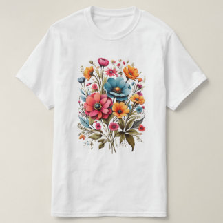 Vattencolor Flower Bouquet T-Shirt