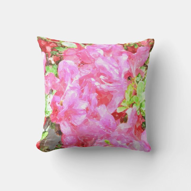 Vattencolor Fuchsia Hydrangeas Pillow Kudde (Framsida)