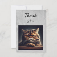 Vattencolor Grumpy Grouchy Cat Kitten Pet Animal