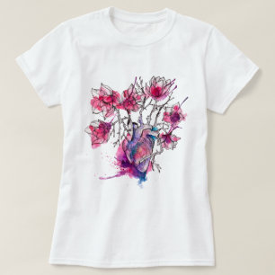 Vattencolor Heart Magnolia T Shirt