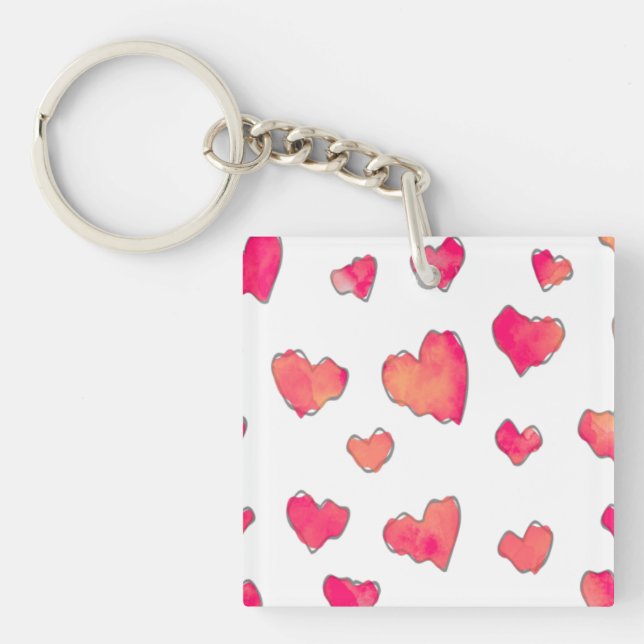 Vattencolor Heart Mönster Art (Framsidan)