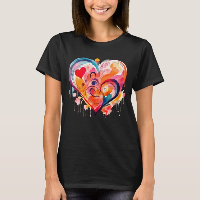 Vattencolor Heart T-Shirt (Framsida)
