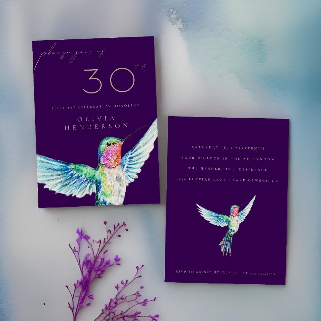 Vattencolor Hummingbird ANY Birthday Call (Skapare uppladdad)