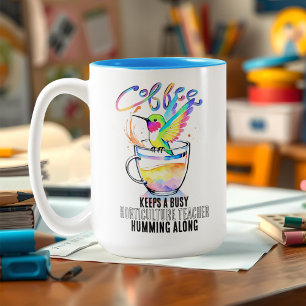 Vattencolor Hummingbird & Coffee Älskare Busy Teac Två-Tonad Mugg