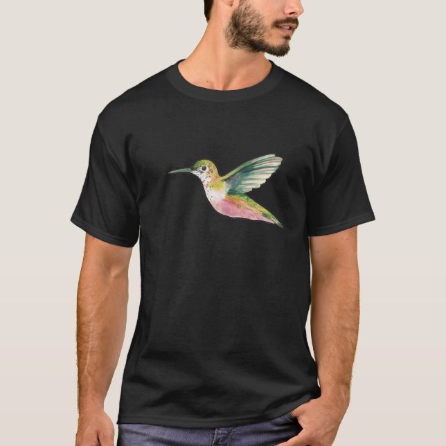 Vattencolor Hummingbird T Shirt (Framsida)