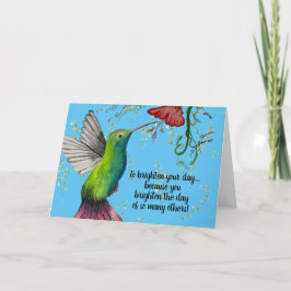 Vattencolor Hummingbird Teacher Kort