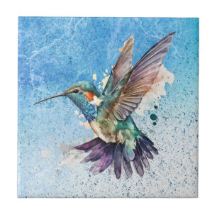 Vattencolor Hummingbird Tile Kakelplatta